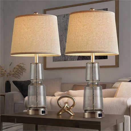 Modern Table Lamps for Bedroom Set of 2, 28"