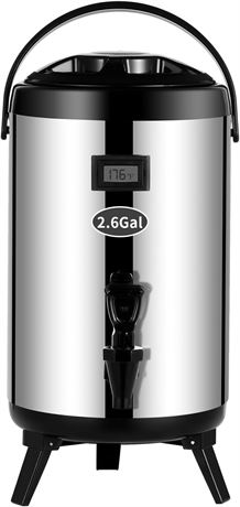 AGKTER Insulated Dispenser 2.6Gal, Sliver