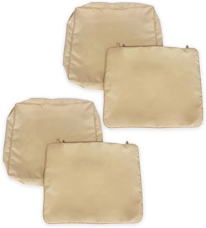 Outdoor Solid Patio Cushion Cover, 2 Sets Beige