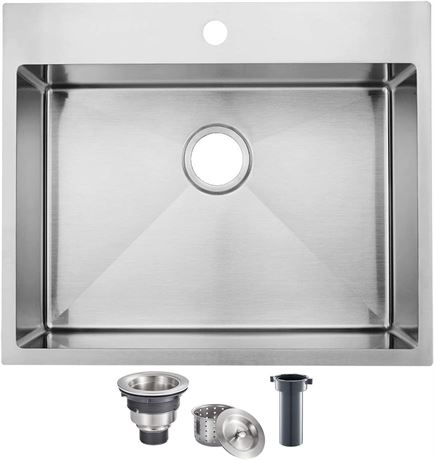 SHACO 25x22" Top Mount Stainless Steel Sink