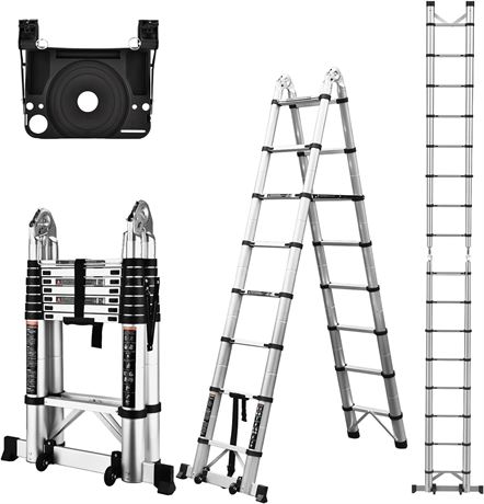 HBTower 16.5 Ft Telescoping Ladder, 330lb Cap