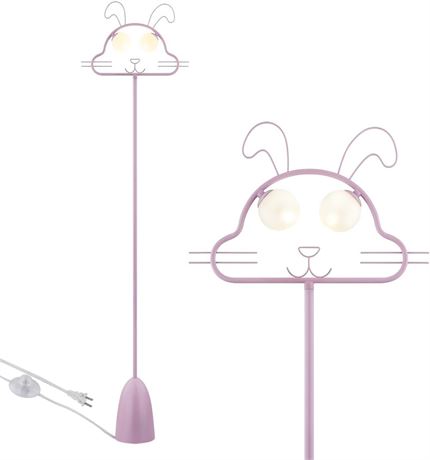 Kids Floor Lamp 65'' Tall - Rabbit Design - Pink