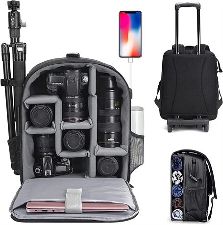 CADeN DSLR Camera Bag (Large, 5.0 Black)