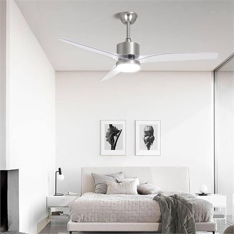 **Set Of 2** Clear Blades LED Ceiling Fan, 52 Inch