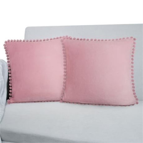 PAVILIA Blush Pink Throw Pillow Covers 20x20