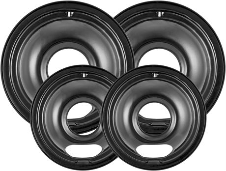 4 Pack Drip Pans for GE Hotpoint, 6'' & 8''