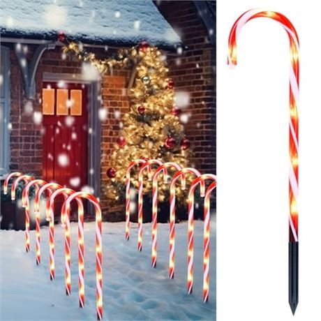 Joiedomi 17" Candy Cane Pathway Lights, 12Pk