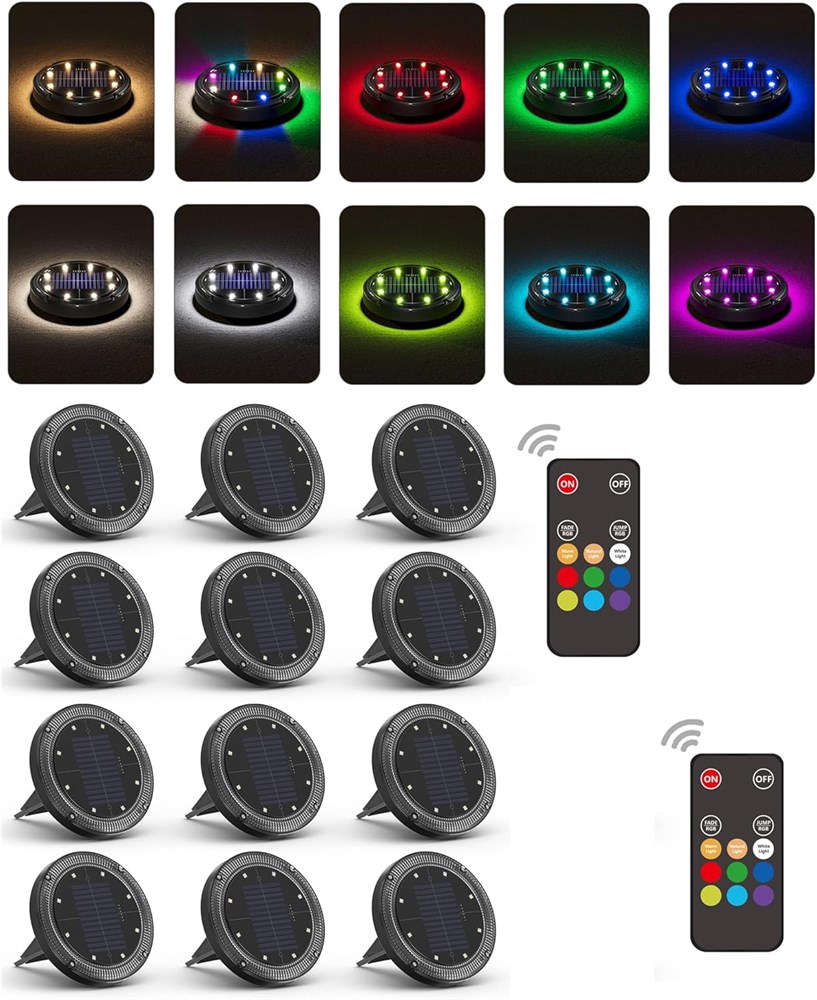 Dollar.Bid - Color Changing Solar Ground Lights with 33ft Long Distance ...