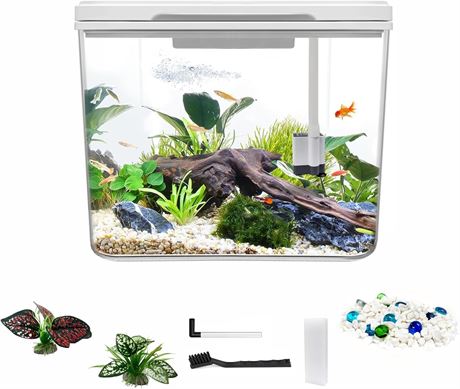 Mini Fish Tank Kit 0.8 Gallon, Aquarium Kit