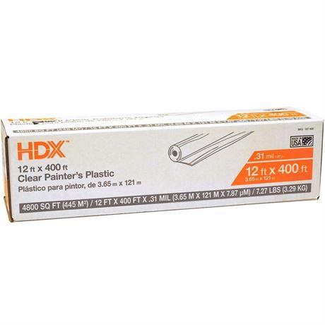 HDX 12ftWx400ftL 0.31mil HD Painter's Sheet