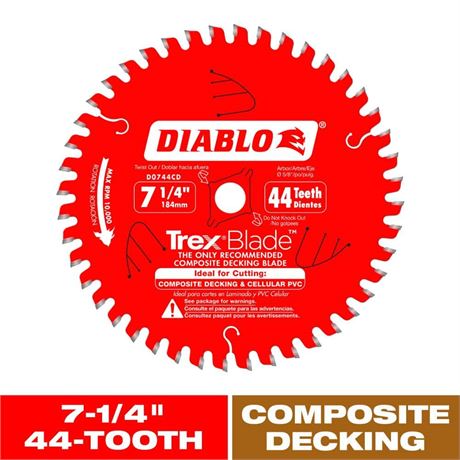 DIABLO 7-1/4in. 44-Teeth TrexBlade Saw Blade