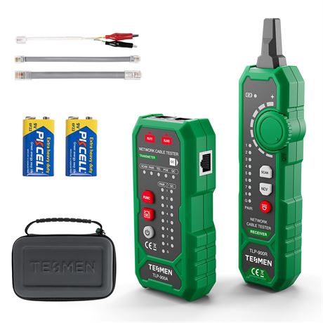 TESMEN TLP-900AR Tester Per Cavi Di Rete | Tracciamento E Rilevamento Guasti Per Ethernet CAT5/CAT6/POE/STP | Con Sonda E Funzione NCV | Per Rete Domestica E Ufficio