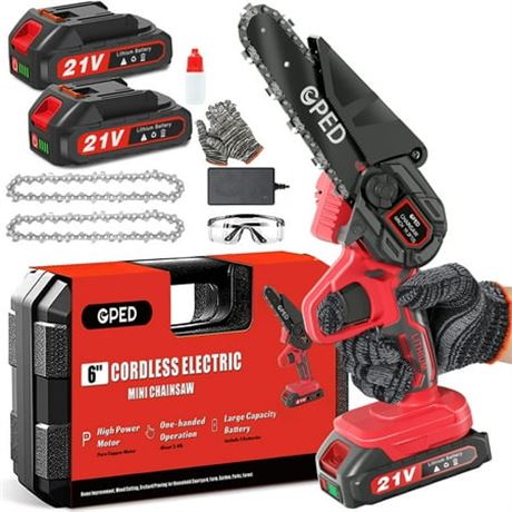 Mini Chainsaw Cordless 6 inch with 2 Battery