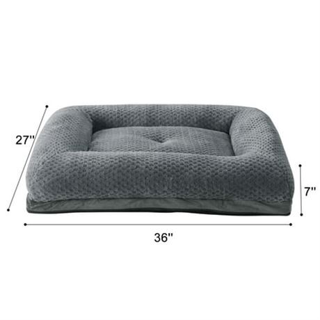 Large Dog Bed 36*27*7 IN, Washable Cover, Gray