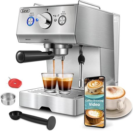 Gevi Espresso Coffee Machine, Compact Semi