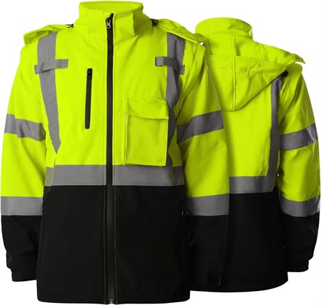 3xl SHORFUNE Reflective Jacket, Yellow, 3XL