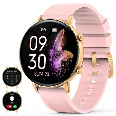 ZKCREATION Smart Watch, 1.32 Touch, Pink