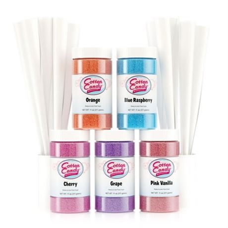 Cotton Candy Express 5-Flavor Pack & 50 Cones