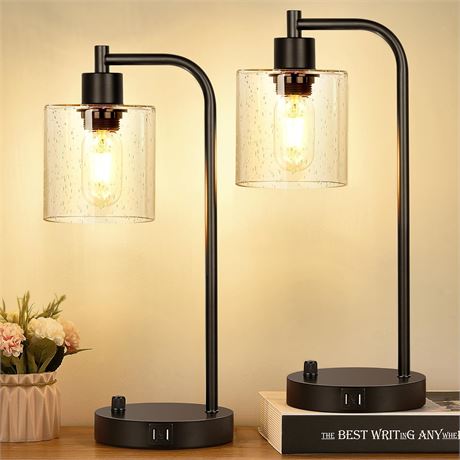 2 Industrial Lamps, USB, Dimmable, LED