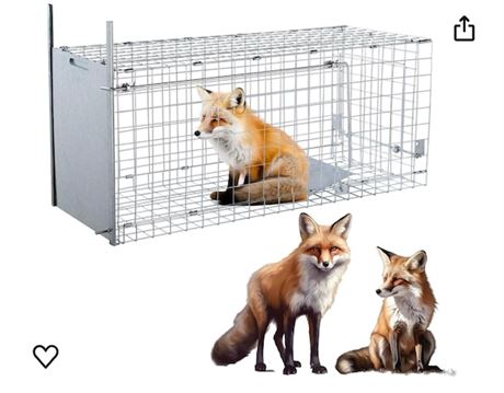 42" Large Humane Live Animal Trap,Collapsible Large Animal Catcher Cage,Cage Tra