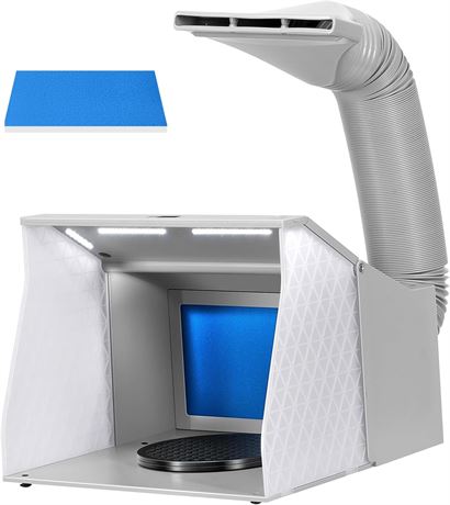 VIVOHOME Dual Fans Airbrush Booth, Gray+Blue