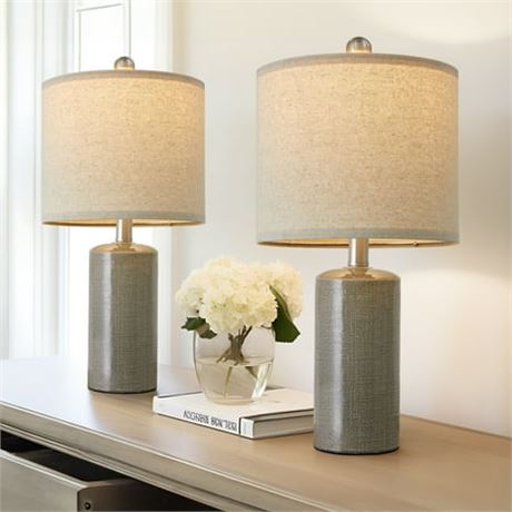 Oneach 20.25" Modern Table Lamp Set of 2 Gray