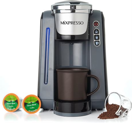 Mixpresso K-Cup Maker, 4 Sizes, Dark/Gray