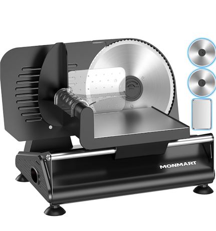 200W Meat Slicer - 7.5 Blades, Stainless Tray