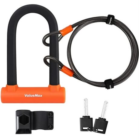 ValueMax Bike U-Lock, 16mm Shackle, 6FT Cable