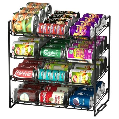 Tiers Stackable Can Rack Organizer - Black