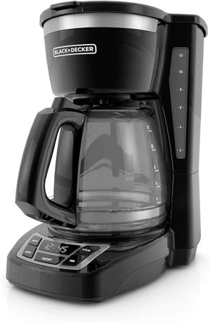 BLACK+DECKER 12-Cup Coffeemaker, Black, CM1160B