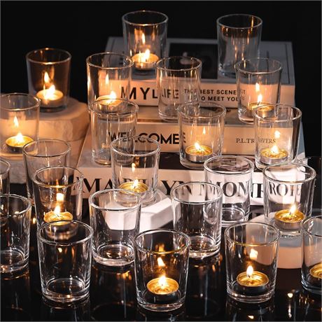 DARJEN 60Pc Votive Candle Holders-Clear Glass