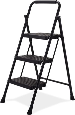 BOWEITI 3 Step Ladder, Folding Step Stool