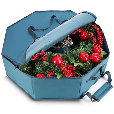 24in Blue Large Christmas Ornament Storage Box