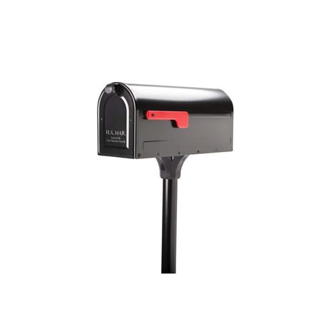 MB1 Black Medium Steel Post Mount Mailbox Kit