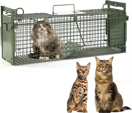 40" 2-Door Trap for Cats, Raccoons, Squirrels