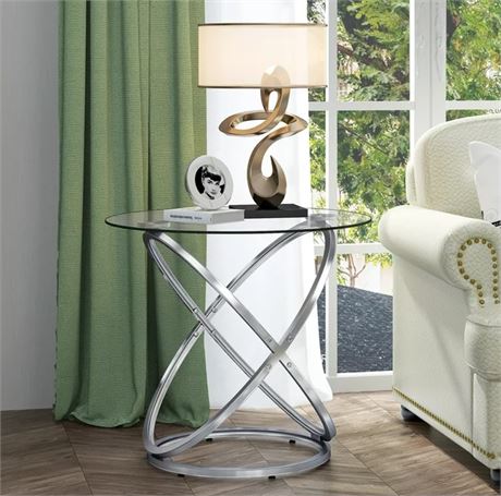 Glass side table