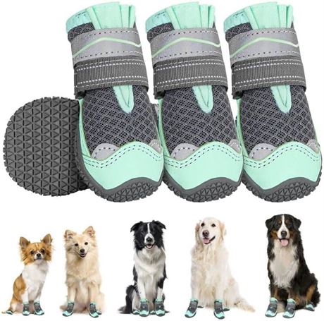 SlowTon Dog Boots, Paw Protector, Green, 0