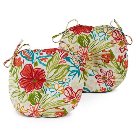 Breeze Floral 15 in. Round Outdoor Cushion (2)