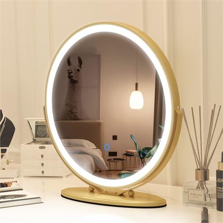 Vlsrka 20 inch Vanity Mirror, LED, Gold