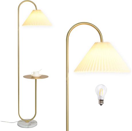 Floor Lamp, Brass+Yellow, for Office/Den