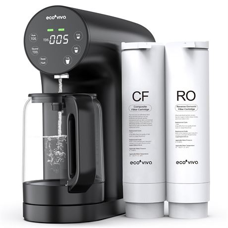 Countertop Reverse Osmosis System RO Water Filter, 4 Stage Filtration, Real-time