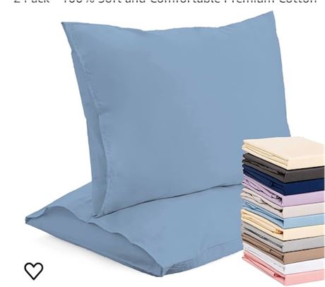 Superity Linen Pillow Cases Standard Size - Open Enclosure - 2 Pack - 100% Soft