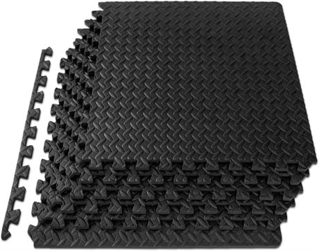 ProsourceFit Puzzle Mat, 24x24x0.5in, Grey