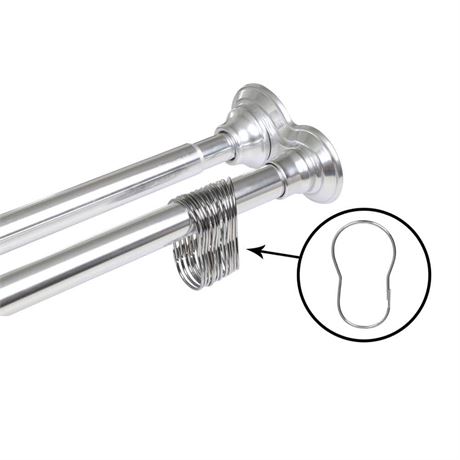 42-72in. Double Tension Shower Rod in Chrome