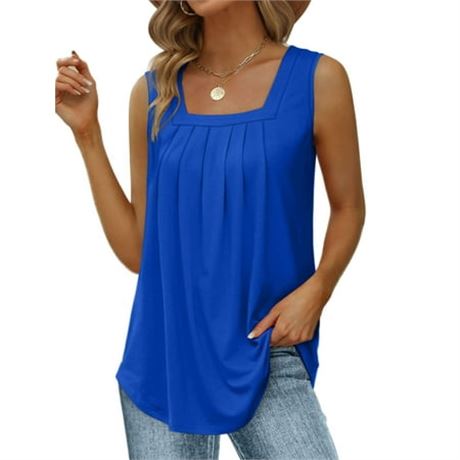 Fantaslook Tank Tops Pleated Square Neck