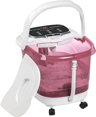 Electric Foot Bath Basin Massager, Heat, Pink