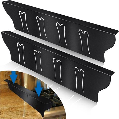 Stainless Steel Stove Gap Covers, 23.5" Black