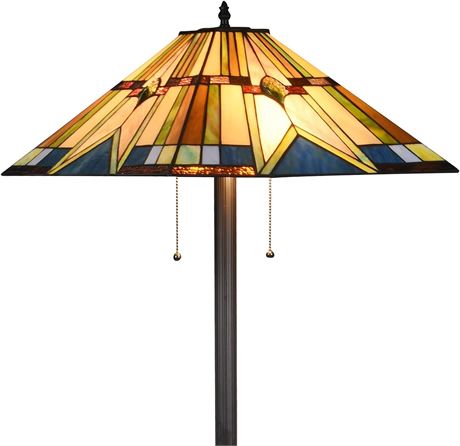 Tiffany Floor Lamp, Stained Glass, 65"" Tall