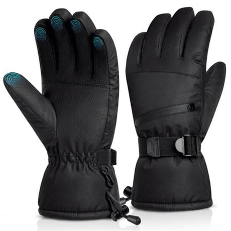 Ski Gloves Atercel Waterproof, M/W(Black, S)